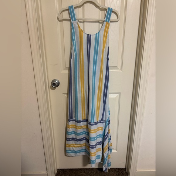 Anthropologie Striped Maxi Dress | Beach Coverup Sundress Cotton Blend - Picture 2 of 14